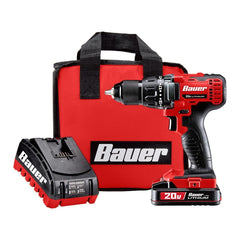 BAUER 20v Lithium Ion Cordless 1 2 In. Drill Driver Kit