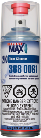 2 CAN USC SPRAYMAX 2K GLAMOUR HIGH GLOSS CLEAR COAT SPRAY MAX 3680061  AEROSOL