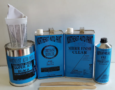 Restoration Shop - Super Gloss Jet Black Acrylic Enamel Auto Paint,  Complete Gallon Paint Kit, Single Stage High Gloss 